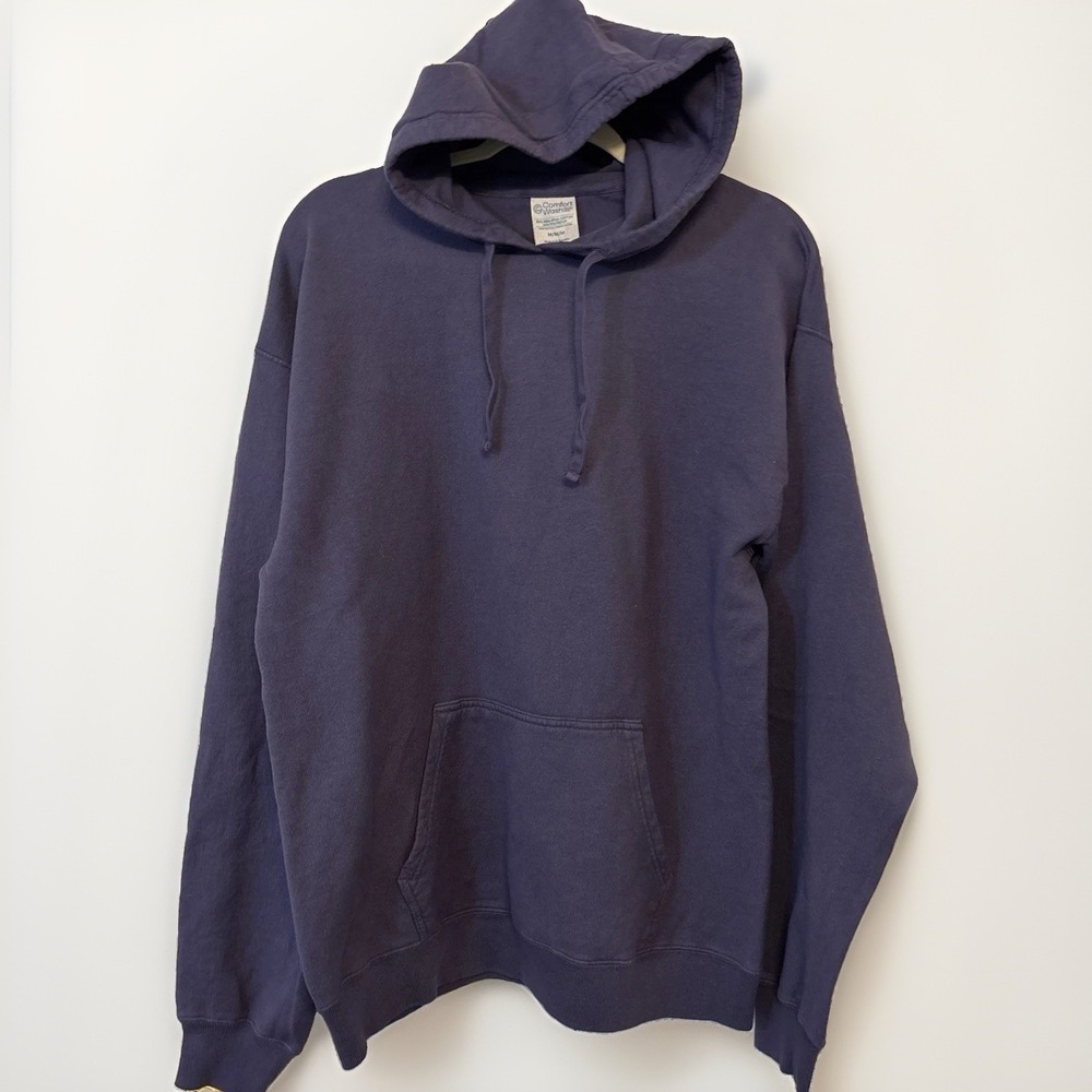 Hanes Comfort Wash Fleece Sweatshirt Hoodie Mens Medium Purple GDH450 Pullover